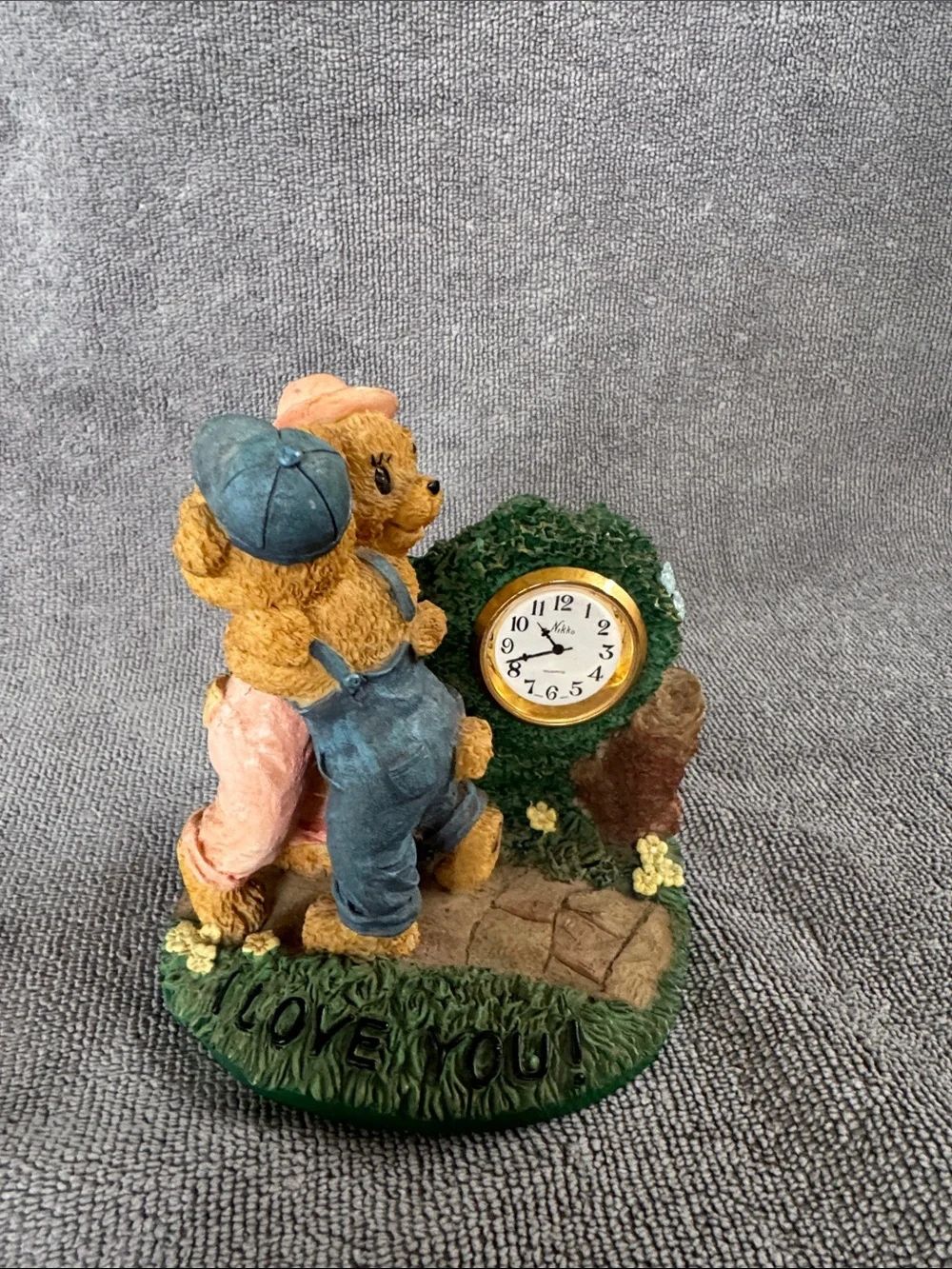 The Country Timepiece Collection “I Love You!”Bear Decorative Desk Accent Clock
